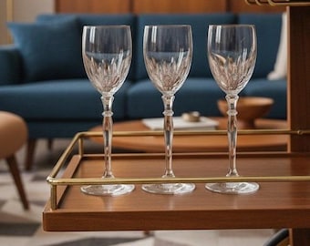 Copas de licor Schott-Zwiesel, juego de 3, cristalería alemana vintage, accesorio de repuesto para carrito de bar.