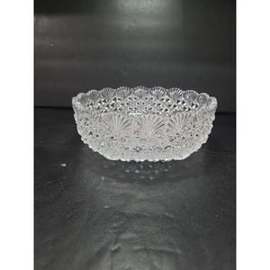Hoya Japan Clear Crystal Round Serving Bowl, Vintage Glassware, Dining Decor, Collectible Glass Bowl