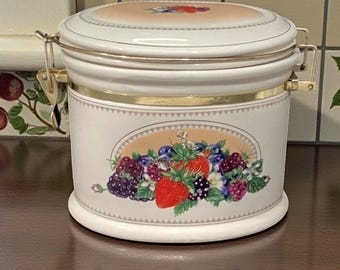 Knott's Berry Farm Cookie Jar, Vintage Storage Canister, Hinged Lid, Replacement Ceramic Container
