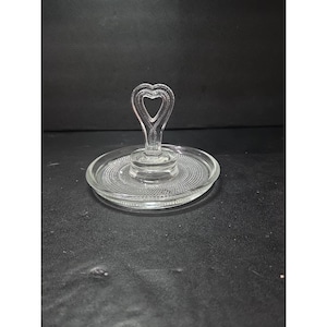 Duncan & Miller Crystal Sweetmeat Dish, Tear Drop Design, Heart Handle, 6.5&quot; Centerpiece, Collector&#39;s Item