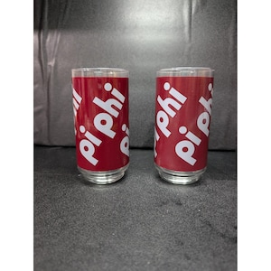 Pi Phi Sorority Glassware Set, Vintage Drinking Glasses, 2 Piece Set, Sorority Sisters Gift, Retro Style