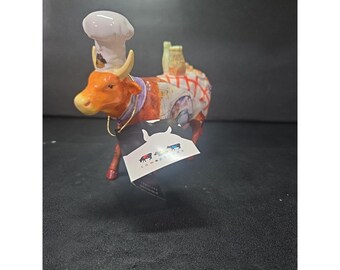 *限定* Welcome To Fabulous Las Vegas Cow Vintage Westland Cow Parade Ceramic Figurine~ #7326