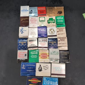 Matchbook Collection, 30 Vintage Matchboxes, Hotel, Parks, and Restaurant Matches, Assorted Lot, Collectors Edition, Vintage Memorabilia