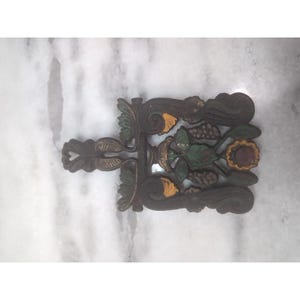 Black Cast Iron Trivet, Vintage Kitchen Decor, J.Z.H. 1950, Wilton Trivet, Wall Mounted, MCM Kitchen Accessory