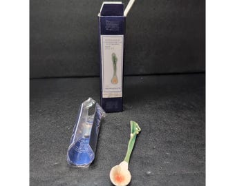 Franz Porcelain Orchid Moth Spoon FZ00138, Vintage Decorative Art Utensil, Floral Handcrafted Collectible