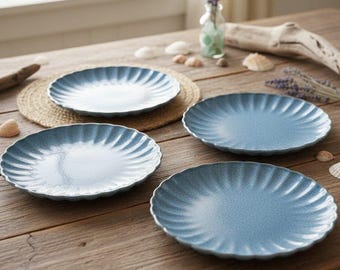 Zestaw 4 talerzy sałatkowych Sango Frill Reactive Blue