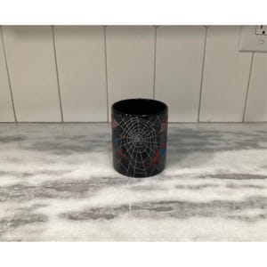 Incroyable tasse à café noire Spider-Man, tasse à paillettes Marvel, verres de rechange, décoration de super-héros image 10