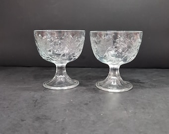 Princess House Crystal Fantasia Dessert Bowl, Footed Sherbet Cup Set, Elegant Serving, Glass Dining, Party Tableware