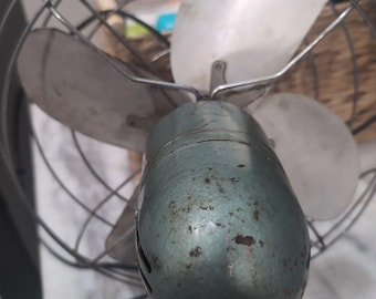 Mcgraw Zero Electric Desk Cage Fan 1275, Four Blade, Vintage Art