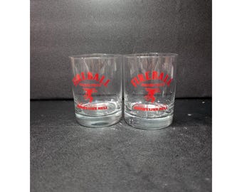 FIREBALL Collectible Whiskey Glass Set, 8 Oz Glasses, Pair of 2, Whiskey Lover Gift, Barware, Home Bar Essentials