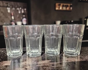 Gobelets à jus plats transparents Libbey Duratuff, lot de 4, vaisselle de bar lavable au lave-vaisselle, vaisselle de rechange
