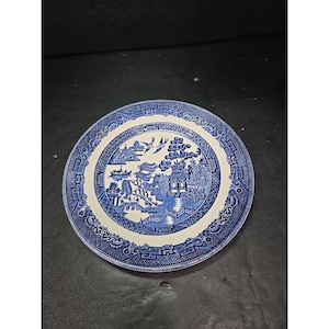 Johnson Brothers Blue Willow Plate, Vintage Ironstone, 8&quot; Lunch Plate, Salad Plate, Replacement China