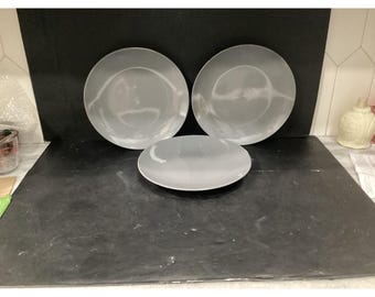 Conjunto de 3 pratos de jantar Royal Norfolk Grey, louça neutra, reposição para mesa.
