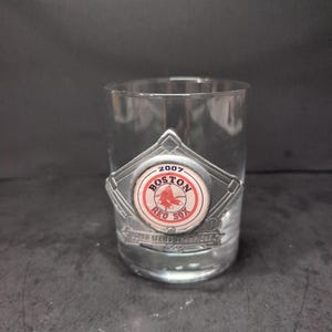 Boston Red Sox Rock Glass, 2007 World Series Champions, Drinking Glass, Baseball Fan Gift, Sports Barware