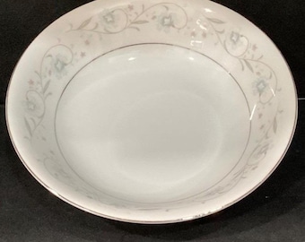 Servierschüssel „English Garden“, feines Porzellan, 23,2 cm, japanischer Platinrand, 1221