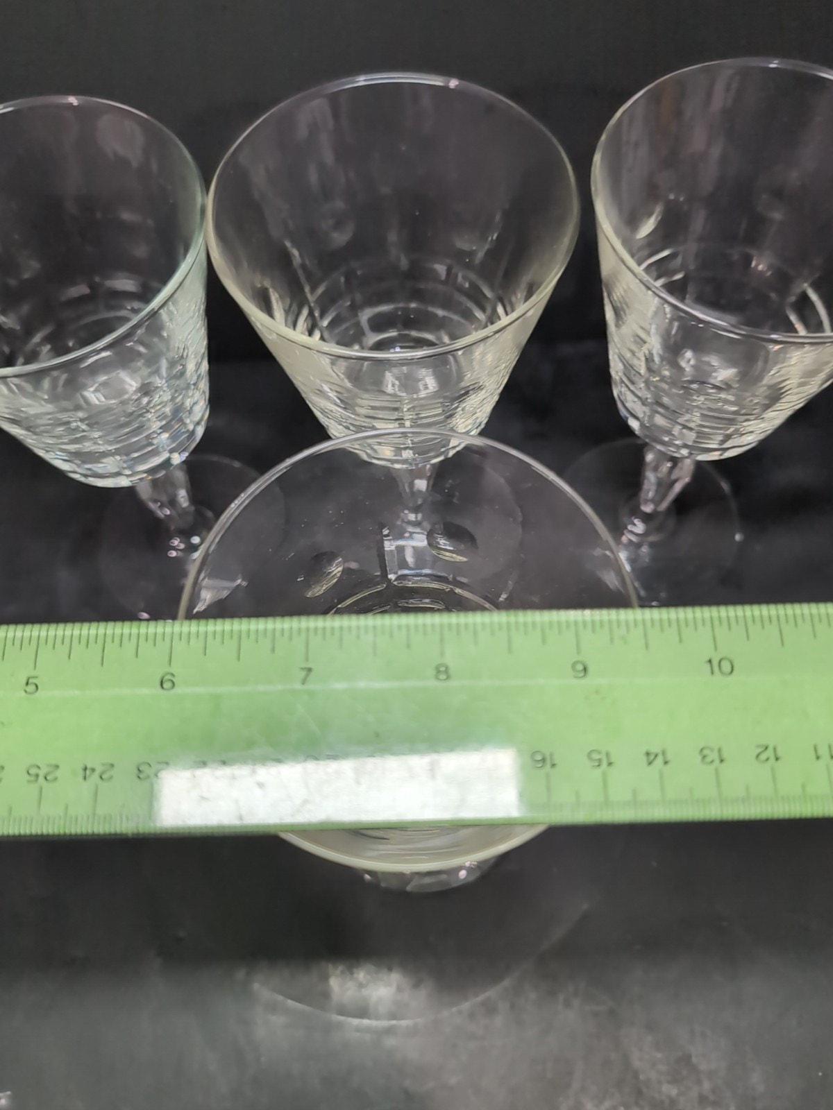 Libbey Rock Sharpe Water Goblets, Wayne Cut Star of David