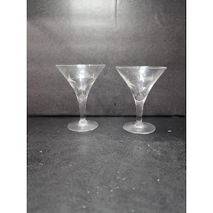 Javit Crystal Etched Wheat Stemmed Glasses, 1950&#39;s Martini Glass, Antique Cocktail Glass, Vintage Drinkware, Retro Bar Decor