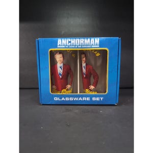 Ron Burgundy Quote Glasses, Anchorman Glassware Set, Bar Set, 2 Glass Set, Gift for Movie Fans, Funny Gift