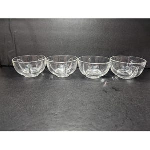 Fostoria Mademoiselle Eisteller-Set, Garnelen-Cocktailteller, Obstteller, Vintage-Gläser, 4er-Set, Sammlerstück