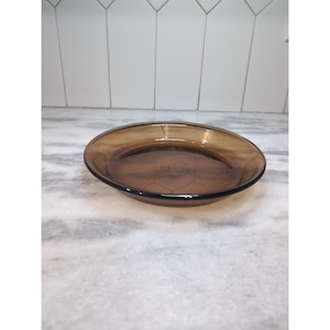 Anchor Hocking 9&quot; Pie Plate, Vintage Amber Baking Dish, Ovenware Collectible, Kitchen Cookware, Pie Dish