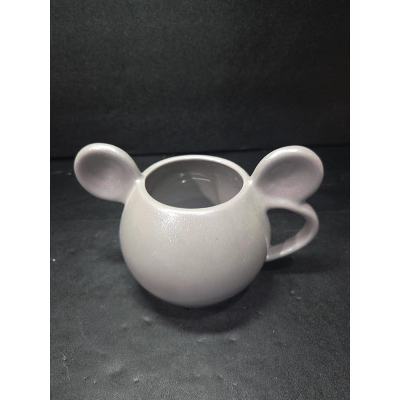 Taza de orejas de Mickey Mouse de Disney, acabado gris plateado brillante, 16 oz, coleccionable de Disney, taza de cerámica NWT imagen 5