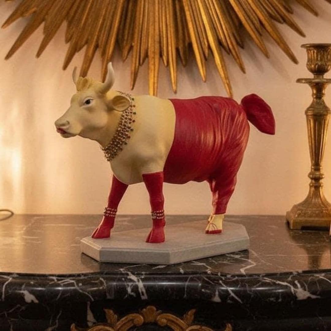 2004 cow parade 置物 Cow Parade Diamonds Are A Cow's Best Friend Figurine, Westland