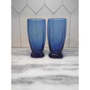 Anchor Hocking Kobaltblaue Gläser, Vintage Becher 2er-Set, Kobaltblaue Trinkgefäße, Vintage Gläser