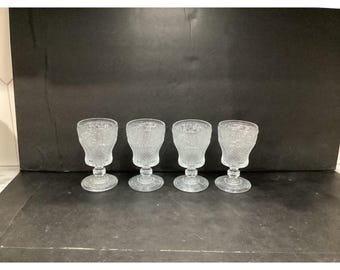 Amerykańskie kieliszki do wina prowincjonalnego, zestaw 4 szt., wzór vintage z diamentowym motywem spirali, wymienne kieliszki
