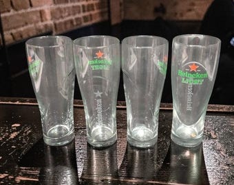 Heineken light-bierpilsglazen, set van 4, rode sterlogo-ontwerp, vervangend bargerei