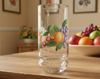 Oneida Orchard 473 ml Glasbecher, Vintage-Glas mit Obstmotiv, Ersatzbecher, Hausbarzubehör
