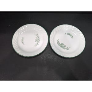 Corelle Callaway Salad Plate Set, 7.25” Plates, Green Leaf Dinnerware, Set of Two, Kitchenware, Dining Set
