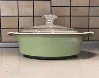 Corning Ware Avocado Green 1 Quart Lidded Casserole Dish, Vintage Ceramic Cookware, Replacement Kitchenware