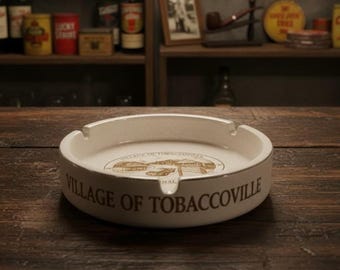 Cenicero de Village of Tobaccoville, de la promoción de cigarrillos Doral antiguos, artículo de colección de publicidad de tabaco, plato de repuesto para fumadores