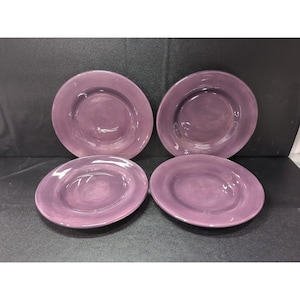TableTop Unlimited Salute Plum Salatteller, 4er-Set, 8,5-Zoll-Geschirr, Küchenutensilien, handgemaltes lila Geschirr