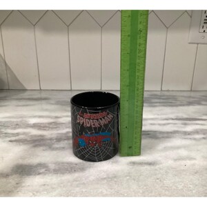 Incroyable tasse à café noire Spider-Man, tasse à paillettes Marvel, verres de rechange, décoration de super-héros image 6