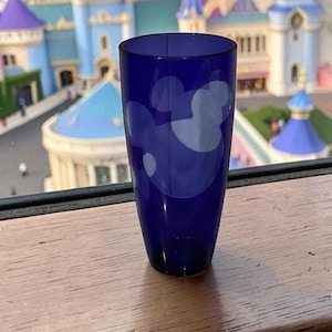 Disney Store Mickey Mouse Blue Tumbler, Vintage Disneyana Drinkware, Replacement Transparent Plastic Cup image 1