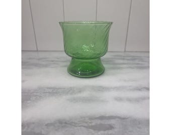 アンカーホッキンググラスのヴィンテージエメラルドグリーンガラス花瓶