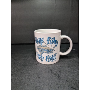 Split Tee Blue Fish Coffee Mug, Novelty Mug Gift, Fishy Fish Design, Unique Coffee Cup, Fun Fish Mug, Gift Idea