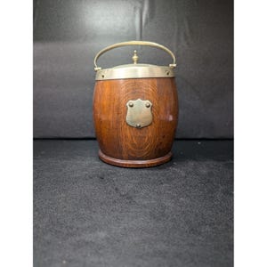 EPNS Ice Bucket, Porcelain Lined Tobacco Jar, Antique Wood Biscuit Jar, Storage, Vintage Home Decor