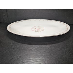 Mikasa Fine China Edna Japan 4220 Oval Serving Platter, Floral Wreath Design, 16 Inch, Elegant Dining Décor