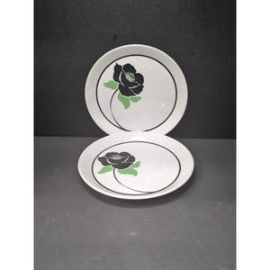 Piatti Mikasa Tuxedo Rose, set da 2, piatto da insalata da 7,5", colore: Rosa Nera, sala da pranzo sofisticata, eleganza casual