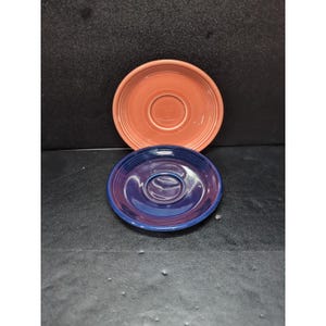 Platillos Fiesta Ware rosas y azules, HLC Homer Laughlin, platos vintage de 15 cm, utensilios de cocina Fiesta coleccionables, decoración retro para el hogar