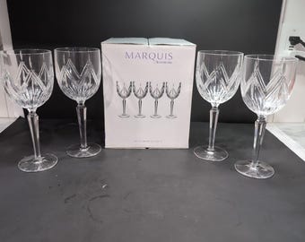 Vintage Marquis by Waterford Crystal Wine Glasses, Set of Six - Etsy