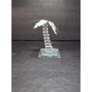 Island Palm Trees Metal Glass Sculpture Décor, MCM Cubism, Palm Tree Art, Stacked Décor, Tropical Décor, Home Accent
