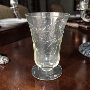 Cut Crystal Laurel Pattern Juice Glass, Vintage Optic Drinkware, Floral Wheat Design, Replacement Glassware