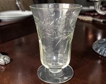 Cut Crystal Laurel Pattern Juice Glass, Vintage Optic Drinkware, Floral Wheat Design, Replacement Glassware