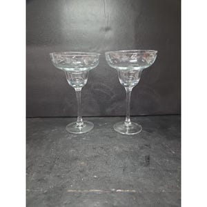 Copas de margarita de cristal Princess House Heritage n.° 6178, juego de 2, copas vintage, artículos de cristalería retro