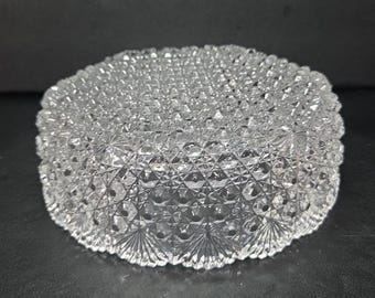 Hoya Japan Crystal Round Serving Bowl, Vintage Clear Dining