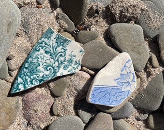 2 pièces de poterie de plage authentique