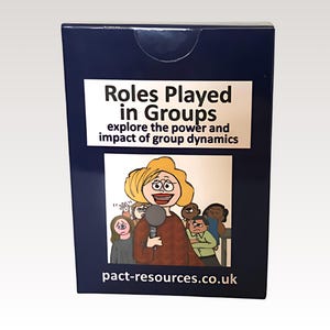 Roles Played in Groups cards for counsellors, therapists, psychoeducation, relationships, emotions, childhood, emotions, feelings, trauma